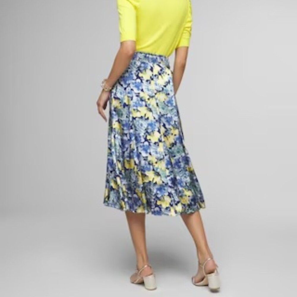 WHBM Silk Burnout Midi Skirt NWT - Picture 5 of 6